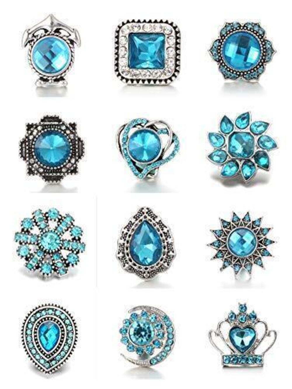 8209 New 12pcs Snaps Jewelry 18MM-20MM Flower Shape Snap Jewelry Charms